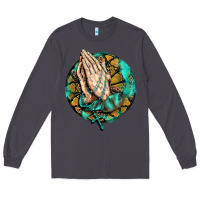 Smoke western praying hands prayer rosary  faith cross Long Sleeve Tee - BarkalooDesign