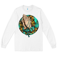 White western praying hands prayer rosary  faith cross Long Sleeve Tee - BarkalooDesign
