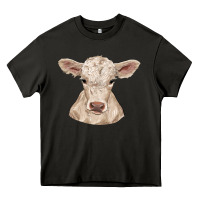 Asphalt charolais calf Heavy Core Tee - RanaPortraitStore
