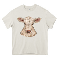 Cream charolais calf Heavy Core Tee - RanaPortraitStore