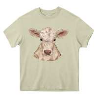 Mossy charolais calf Heavy Core Tee - RanaPortraitStore