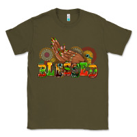 Army Green blessed afro woman hands Classic Tee - AdoDesignShop