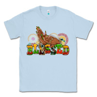 Dusty Blue blessed afro woman hands Classic Tee - AdoDesignShop