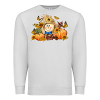 Dove Grey fall scarecrow Premium Sweatshirt - LillyAllenDesigns