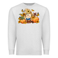 Oatmeal Heather fall scarecrow Premium Sweatshirt - LillyAllenDesigns