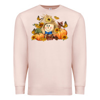 Pale Pink fall scarecrow Premium Sweatshirt - LillyAllenDesigns