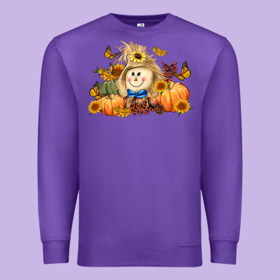 Fall Scarecrow Premium Sweatshirt Designed By Lillyallendesigns