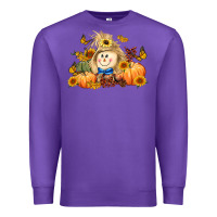 Purple fall scarecrow Premium Sweatshirt - LillyAllenDesigns