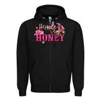 Black howdy honey Zipper Hoodie - MaliasSmallBusiness