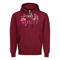 Burgundy howdy honey Zipper Hoodie - MaliasSmallBusiness
