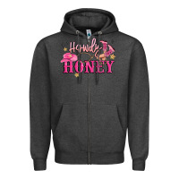 Charcoal Heather howdy honey Zipper Hoodie - MaliasSmallBusiness