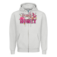 Dove Grey howdy honey Zipper Hoodie - MaliasSmallBusiness