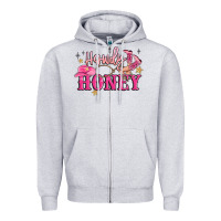 Heather Grey howdy honey Zipper Hoodie - MaliasSmallBusiness