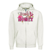 Oatmeal Heather howdy honey Zipper Hoodie - MaliasSmallBusiness