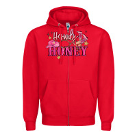 Red howdy honey Zipper Hoodie - MaliasSmallBusiness