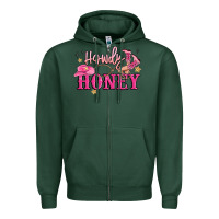 Sports Green howdy honey Zipper Hoodie - MaliasSmallBusiness