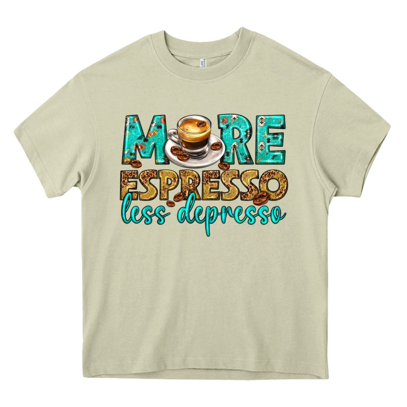 More Espresso Less Depresso Western Heavy Core Tee by texasbilliewilder | Teevron