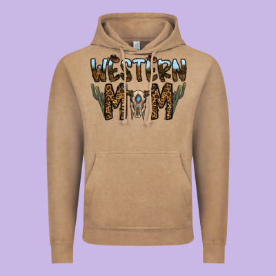 Western Mom Vintage Hoodie Designed By Cowhidedigitalart
