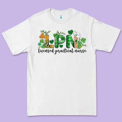 St. Patricks Day Registered Nurse Lpn Heart Premium Tee Designed By Barkaloodesign
