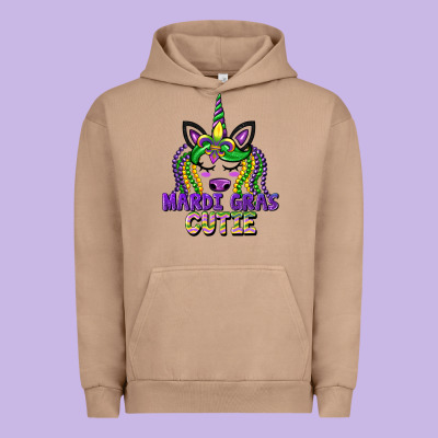 Mardi Gras Cutie Unicorn Urban Hoodie Designed By Cowgirlartshop