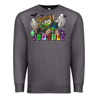 Charcoal Heather spooky crusher monster truck Premium Sweatshirt - LillyAllenDesigns