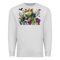 Dove Grey spooky crusher monster truck Premium Sweatshirt - LillyAllenDesigns