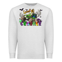Oatmeal Heather spooky crusher monster truck Premium Sweatshirt - LillyAllenDesigns