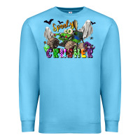Ocean Blue spooky crusher monster truck Premium Sweatshirt - LillyAllenDesigns