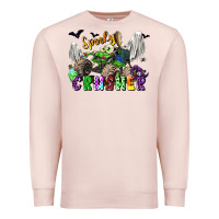 Pale Pink spooky crusher monster truck Premium Sweatshirt - LillyAllenDesigns