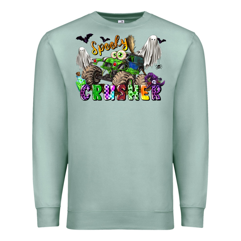 Spooky Crusher Monster Truck Premium Sweatshirt by LillyAllenDesigns | Teevron