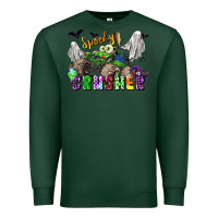 Sports Green spooky crusher monster truck Premium Sweatshirt - LillyAllenDesigns