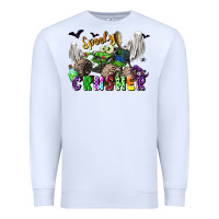 White spooky crusher monster truck Premium Sweatshirt - LillyAllenDesigns