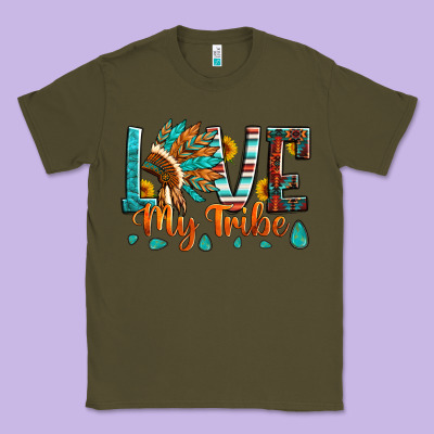 Love My Tribe Native American Indian Headdress Classic Tee Designed By Artiststas