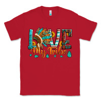 Red love my tribe native american indian headdress Classic Tee - Artiststas