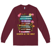 Burgundy the original women of the bible books full color Long Sleeve Tee - JahusDesignShop