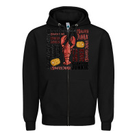 Black crawfish junkie Zipper Hoodie - MaliasSmallBusiness