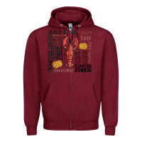 Burgundy crawfish junkie Zipper Hoodie - MaliasSmallBusiness