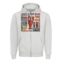 Dove Grey crawfish junkie Zipper Hoodie - MaliasSmallBusiness