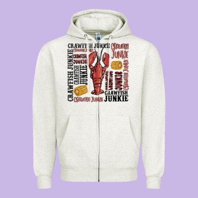 Crawfish Junkie Zipper Hoodie Designed By Maliassmallbusiness