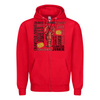 Red crawfish junkie Zipper Hoodie - MaliasSmallBusiness