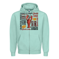 Seafoam crawfish junkie Zipper Hoodie - MaliasSmallBusiness