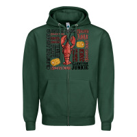 Sports Green crawfish junkie Zipper Hoodie - MaliasSmallBusiness
