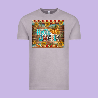 Hello Pumpkin Tumbler Vintage Tee Designed By Bundleandbundleshop