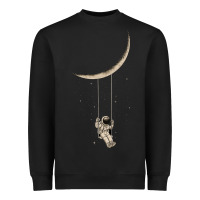 Black Astronaut Moon Swing Heavyweight Sweatshirt - Bettercallsaul