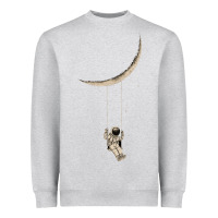 Heather Grey Astronaut Moon Swing Heavyweight Sweatshirt - Bettercallsaul
