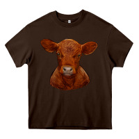 Chocolate Brown red angus calf Heavy Core Tee - RanaPortraitStore