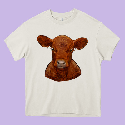 Heavy Core Tee red angus calf
