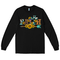 Black western faith arrow sunflowers Long Sleeve Tee - BarkalooDesign