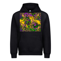Black mardi gras fleur de lis Urban Hoodie - CowGirlArtShop