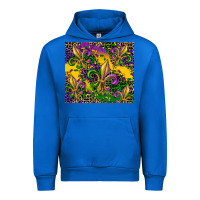 Cobalt mardi gras fleur de lis Urban Hoodie - CowGirlArtShop